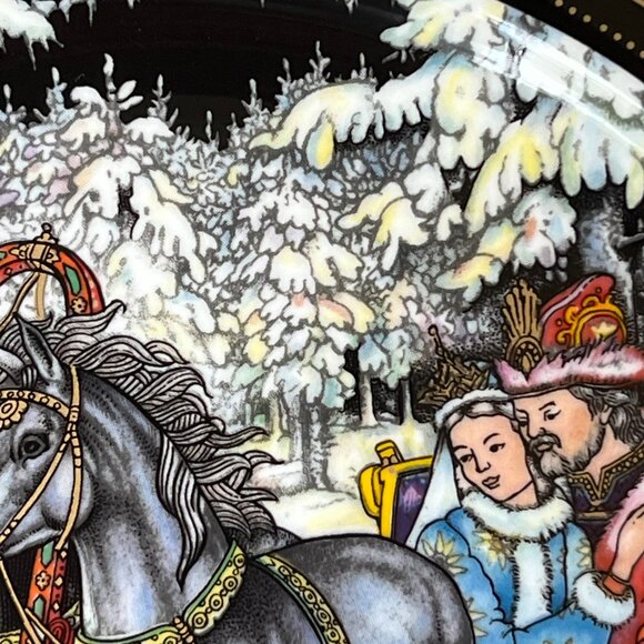 Heinrich Villeroy & Boch Russian Fairy Tale Plate The Hare & The Troika Germany - Picture 6 of 13